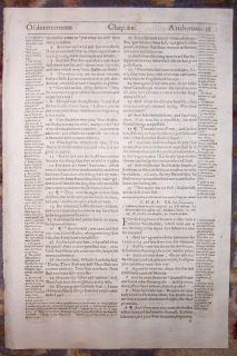 1607 Geneva Folio Roman Letter Bible Leaf Gospel of Mark One Flesh