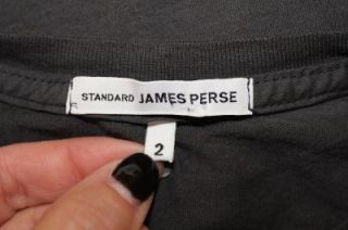 James Perse Standard Tight Stretch Long Sleeve Top 2 s Small Sexy Dark