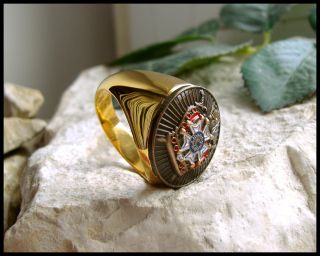  Size 12 5 Knights Templar Jacques Demolay Order Gold Ring D87G