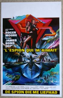 THE SPY WHO LOVED ME James Bond R Moore VINTAGE ORIGINAL Belgian movie