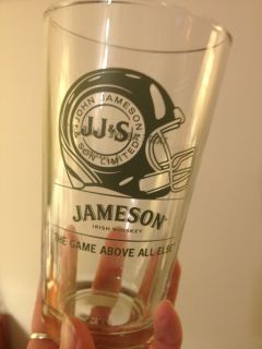 Jameson Irish Whiskey Football Pint Glass Limited