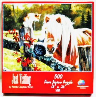  Box Sealed Just Visiting Persis Clayton Weirs Horse Cat SunsOut Puzzle