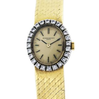 Vacheron Constantine Vintage 18K Yellow Gold Watch with Diamonds