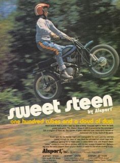 1973 Alsport Steen x 100 Motorcycle Original Color Ad