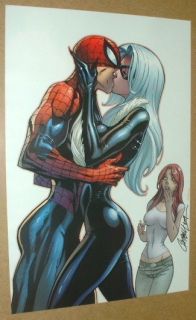 Black Cat Spider Man Mary Jane J Scott Campbell Marvel Comics Poster