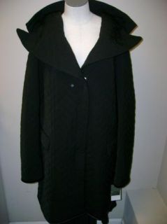 Jane Post Quilted Hooded Coat Black 1x $445