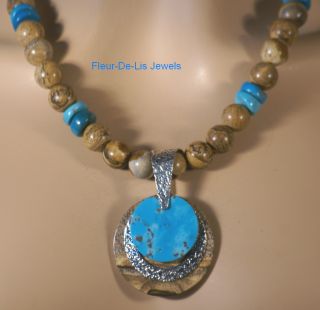 Jay King Mine Finds Sleeping Beauty Turquoise Picture Jasper Necklace