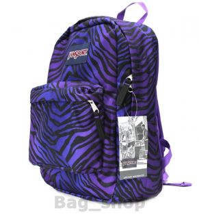 Jansport Superbreak Super Break Black Purple Zebra Backpack School Bag