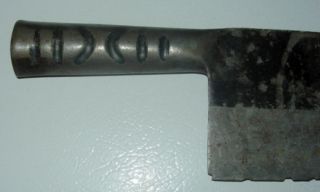  Antique Asian Chinese or Japanese Metal Meat Cleaver Knife 12