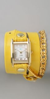 La Mer Collections Gold Glam Chain Wrap Watch