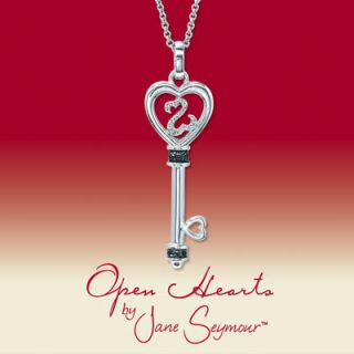 Open Hearts by Jane Seymour Diamond Key Necklace
