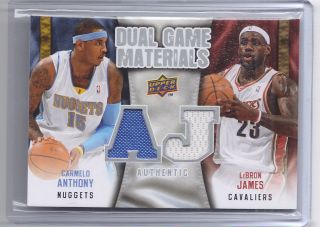 Heat Kicks Lebron James Carmelo Anthony Dual Game Used Jersey 2 Colors