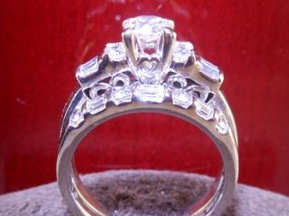 Certified Jared Round Diamond White Gold Engagement Ring Bridal Set