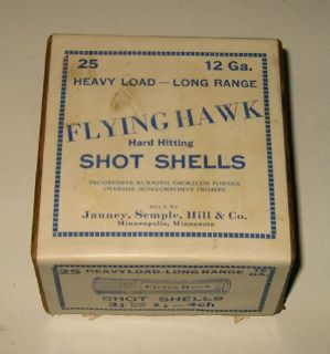 Janney Semple Hill FLYING HAWK Shot Gun Shell Cartridge Ammo Box