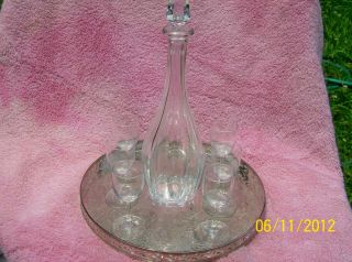 Baccarat Crystal Decanter and Cordial Set