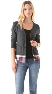 Clu Cardigan with Plaid Shirttail