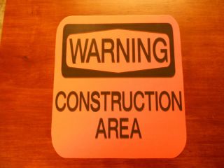 Warning Construction Area Vinyl Sign Discounted