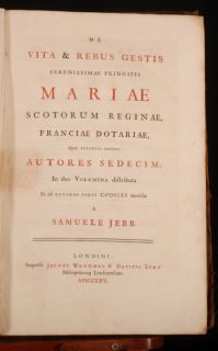 1725 2 Vols Vita Rebus Gestis Mariae by Samuel Jebb