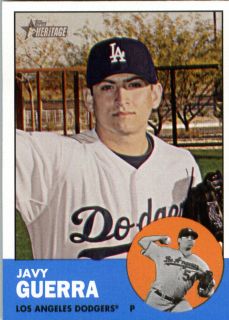 2012 Topps Heritage Javy Guerra Card 261 Los Angeles Dodgers