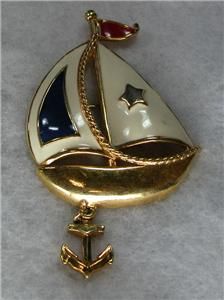 Vintage Sailboat Brooch from The Movie Jaws