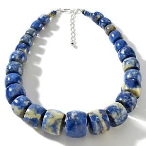 Jay King Mine Finds Blue Carnival Stone Beaded Necklace Sterling