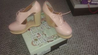 Jeffrey Campbell Benched Cutout Ltpink w Wood Sole Size 8 New Price