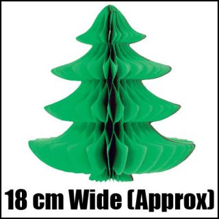 Green Crepe Paper Christmas Party Tree x mas Hanging Decoration 18cm