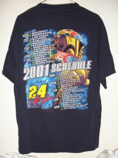 Jeff Gordon Chase 2001 NASCAR Racing Schedule T Shirt L