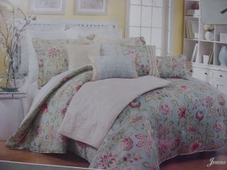 Raymond Waites Jeane Blue Pink Queen Comforter 5pc Set