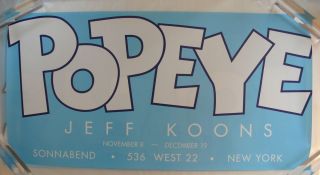 Jeff Koons Popeye exhibition poster from Sonnabend Gallery in NYC 2003