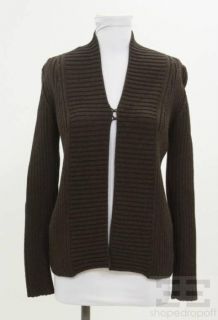 Jean Paul Gaultier Brown Wool Rib Knit Cardigan Size M