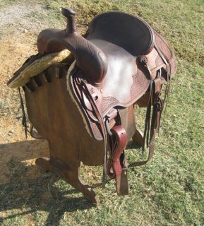 Used 16 1 2 Jeff Smith Cowboy Collection Full Rough Out Cutting Saddle