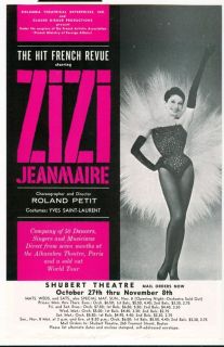 1960 ZiZi Jeanmarie Hit French Revue Flyer Boston MA