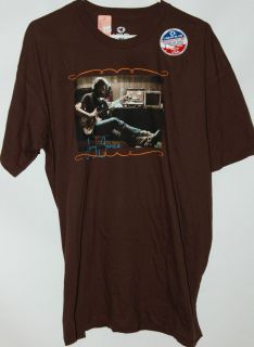 Jerry Garcia Guitar Brown Athletic Fit T Shirt Tee Liquid Blue