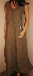 FLAX Jeanne Engelhart Crossthreads Linen Long Maxi Sleeveless Dress
