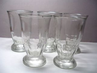  Swanky Swig Clear Glass Footed Jelly Juice Glasses Ribbed