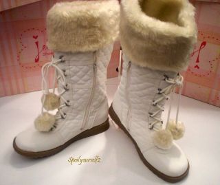 Womens JELLYPOP Ketchup Off White Mid Calf Winter Snow Boot w Faux Fur