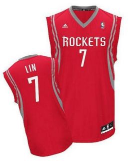 Jeremy Lin No 7 Houston Rockets Swingman Revolution 30 Road Jersey Red