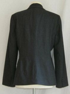 Womens Elie Tahari Gray Wool Blazer Jacket 12 Large L