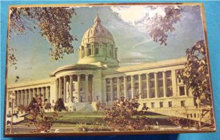   Souvenir Cedar Trinket Box Featuring State Capital Jefferson City Mo