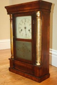 Antique Jerome Pillar Empire Mantel Shelf Clock