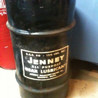 Vintage Jenney Oil Manufacturing SAE 90 120lb Oil/ Lubricant Barrel