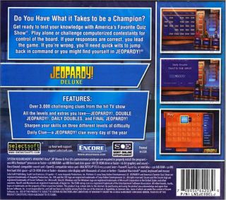 Brand New PC Video Game Jeopardy Deluxe