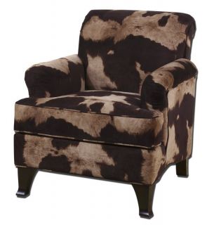 Uttermost Jerzy Armchair in Cowhide Style with Dark Saddle and Light