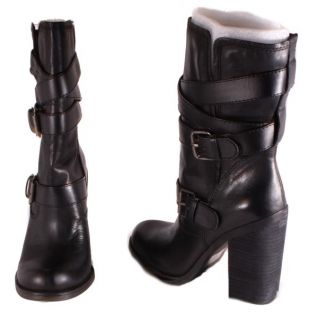 Jessica Simpson Tylera Womens Black Skipper Mid Calf Leather Boots