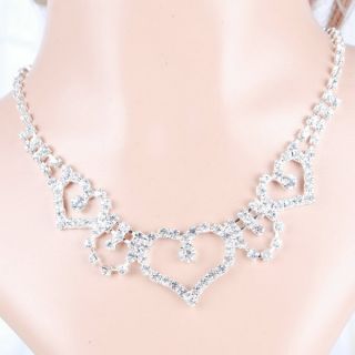  Necklace Earring Pins Set Wedding Bridal Crystal Rhinestone Jewelry