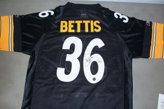 Jerome Bettis Autographed Authentic Steelers Black Jersey w/ Bus