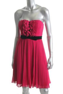Jill Stuart New Pink Chiffon Ruffled Pleated Strapless Clubwear Dress