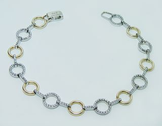  Effy 1 50ct 190 Diamond Bracelet 14k White Yellow Gold Estate Jewelry