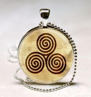  Celtic Pagan Wicca Design Glass Tile Jewelry Necklace Pendant